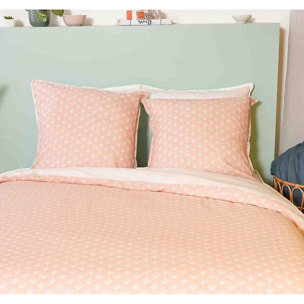 Parure housse de couette lin/coton rose