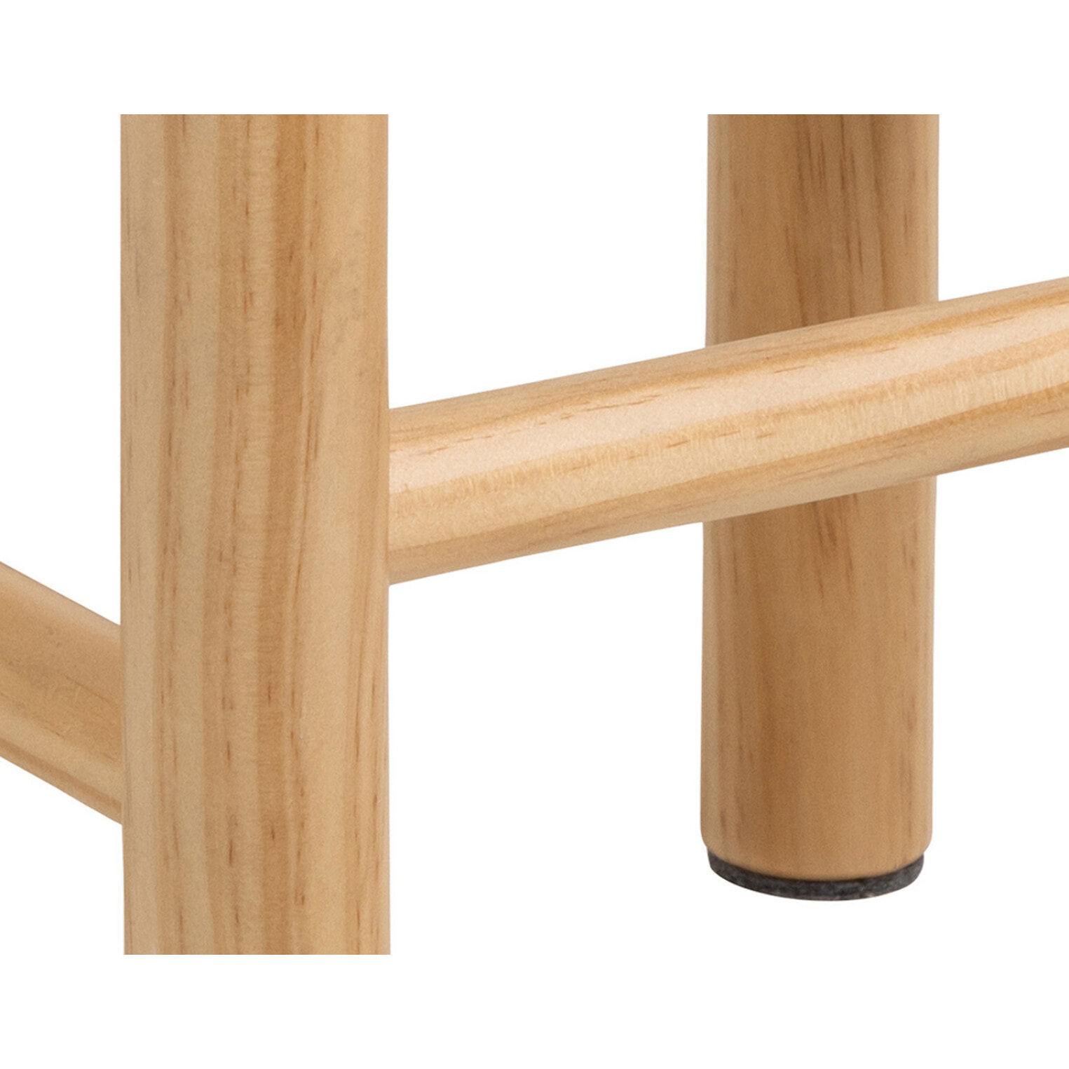 Liora - tabouret en bois de pin et corde tressée – H 45cm - Bois / Beige