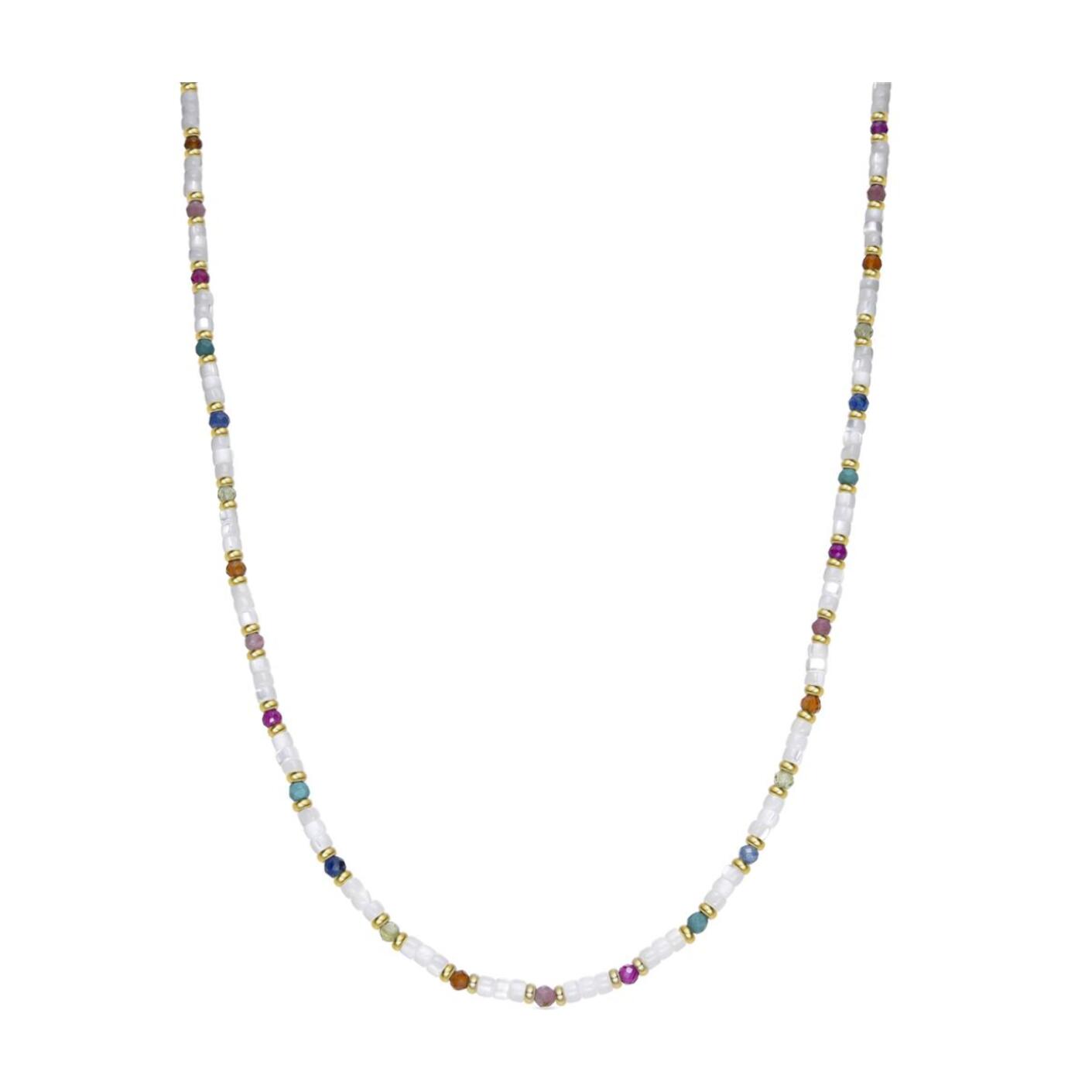 Collar con Madreperla Blanca acabado oro 18k