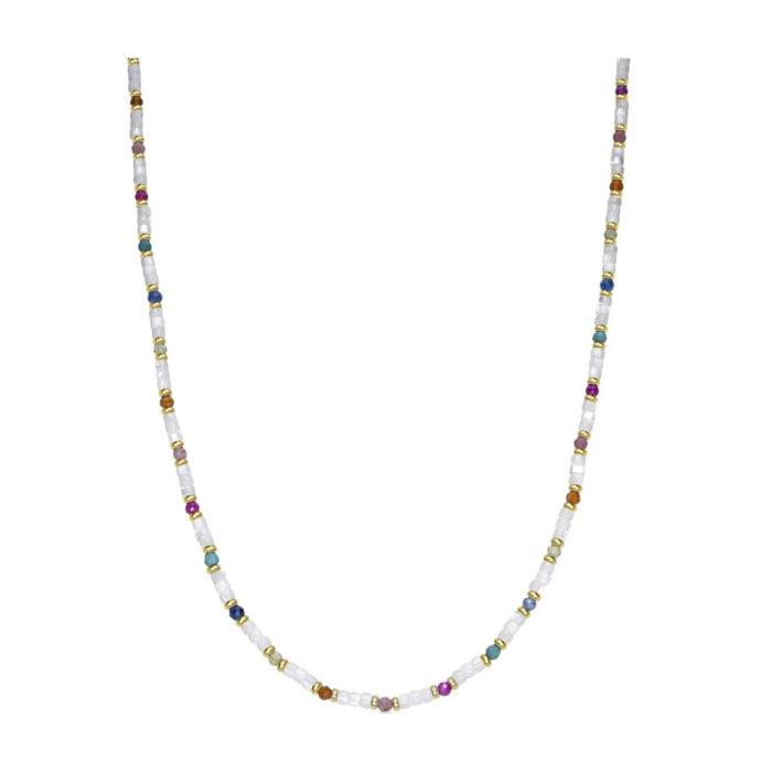 Collar con Madreperla Blanca acabado oro 18k