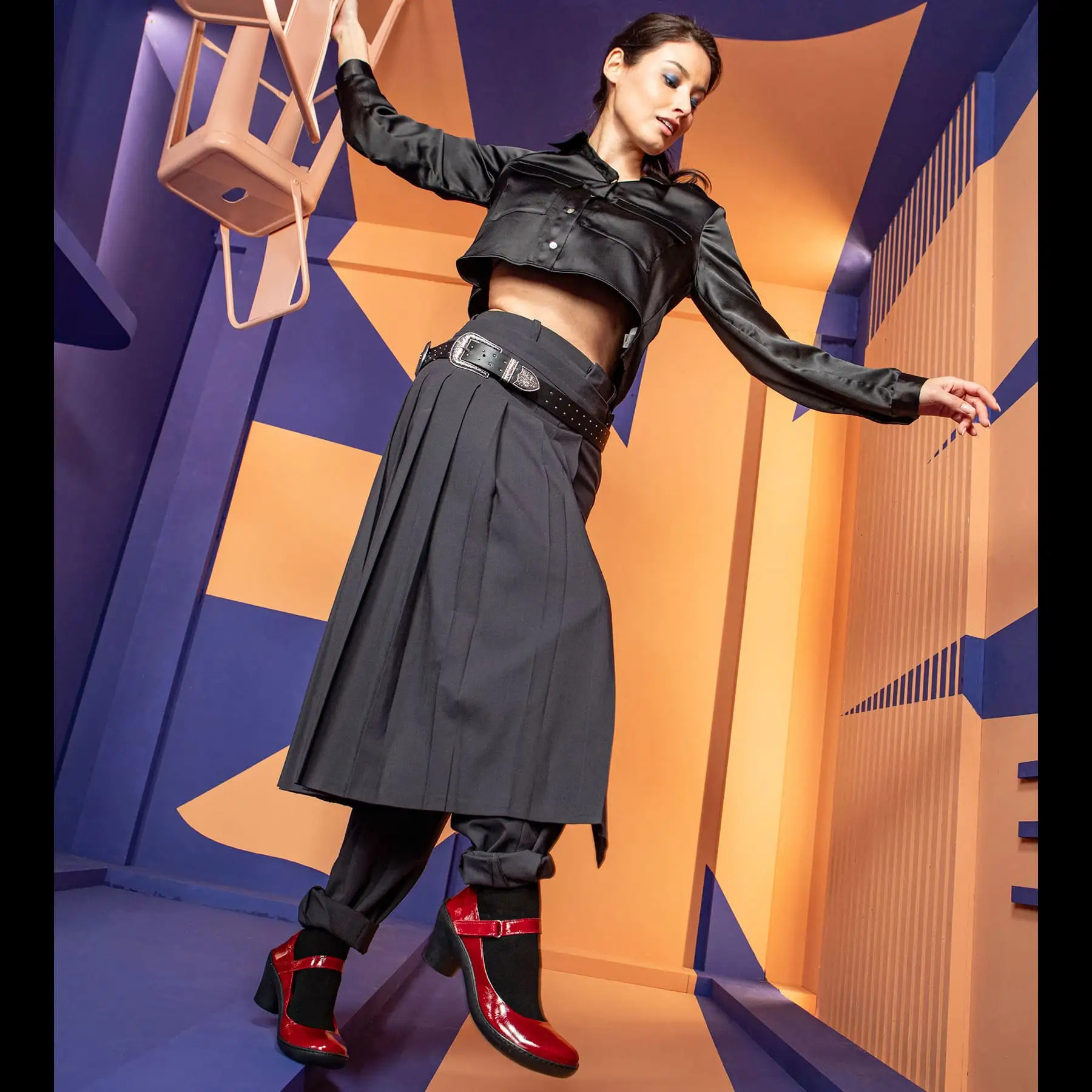 Zapatos con tacón 1440 PATENT FLASH PETROL/ ALFAMA color Petrol