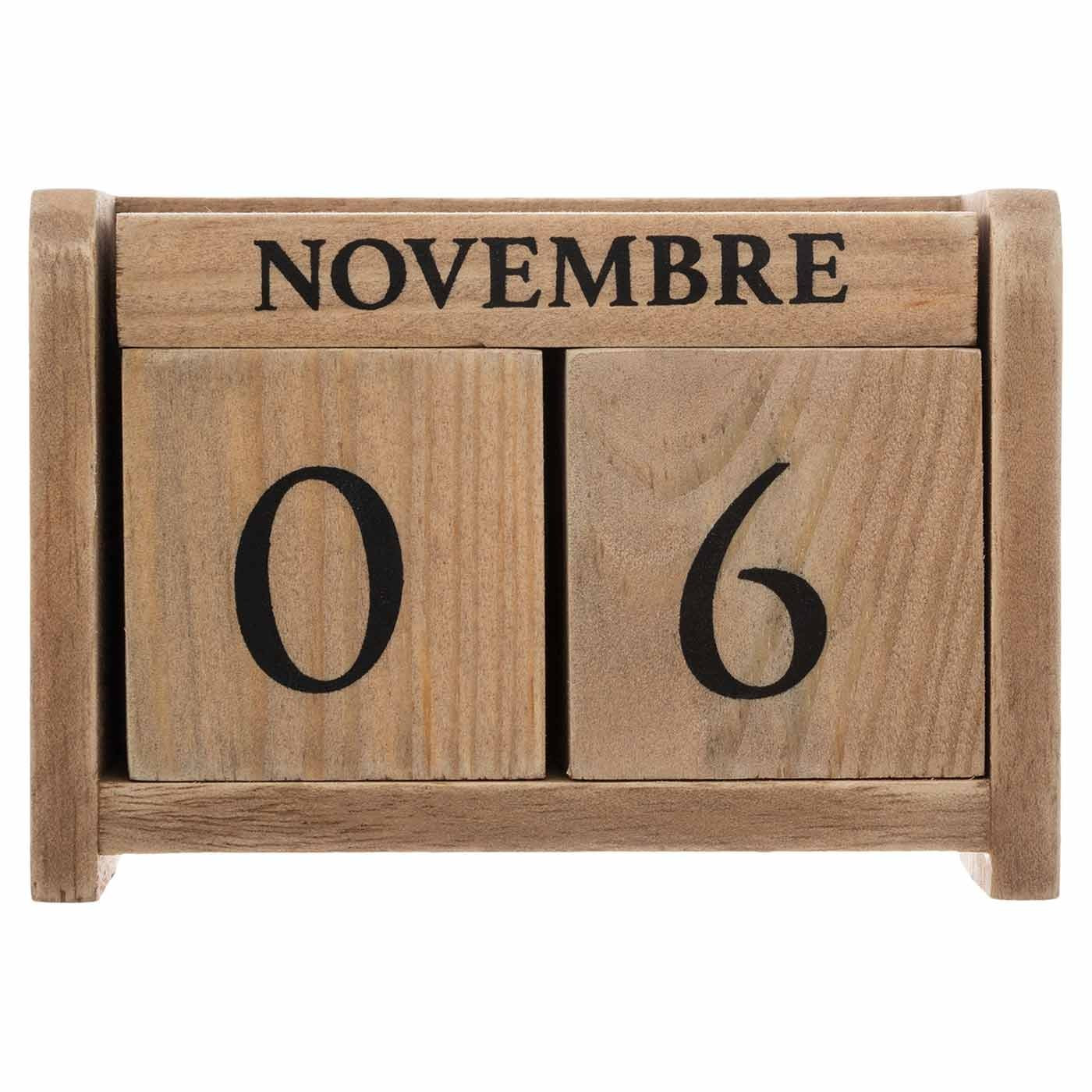 Calendrier príamo bois 11x7,5cm