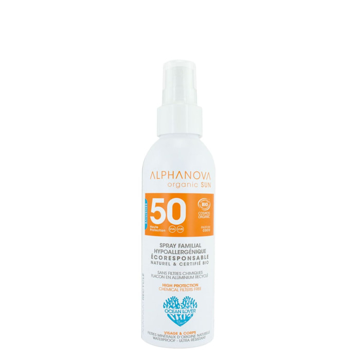 Sun Spray Bio SPF50 - Protection Solaire Familiale 150 g