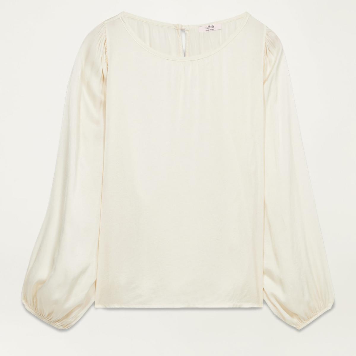 Oltre - Blusa en raso de viscosa - Blanco