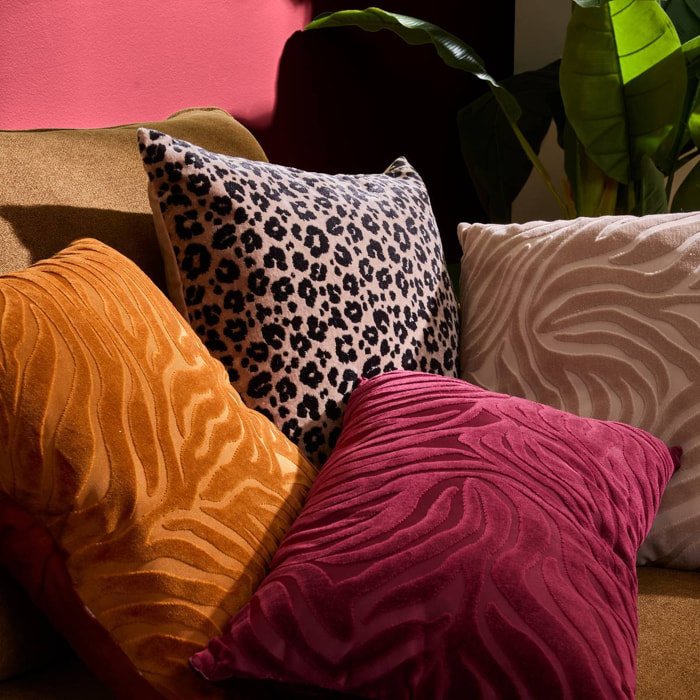Coussin Tigris rouge grenat 50x30cm