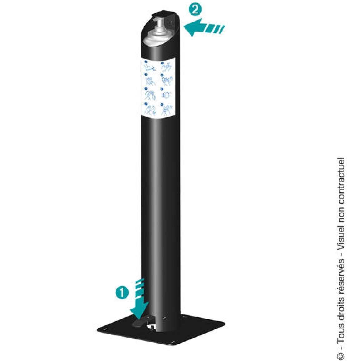 Support à pédale TORBEL pour gel hydroalcoolique - 500017