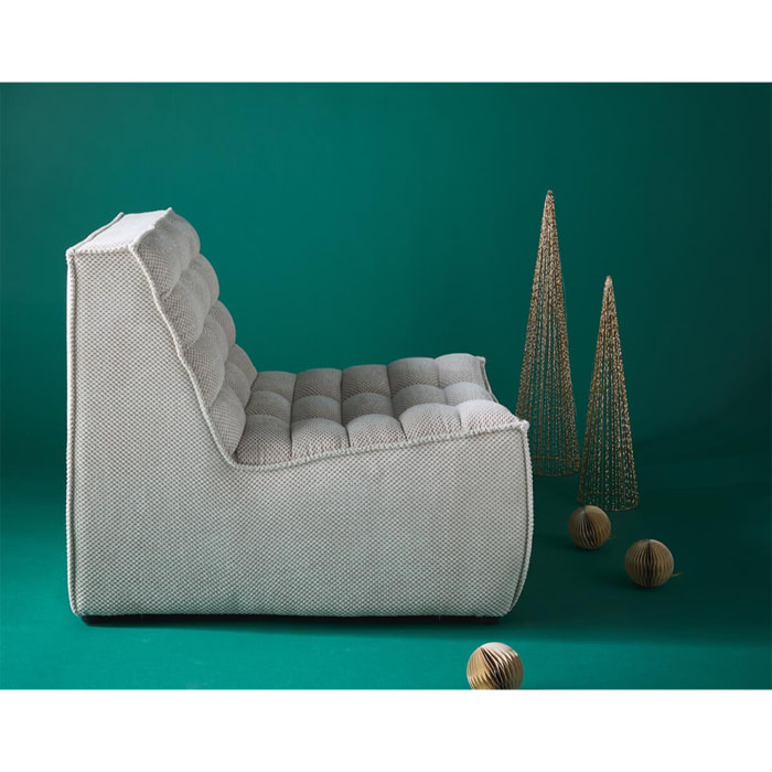 Ellie - module d'assise sans accoudoir en velours texturé - Beige