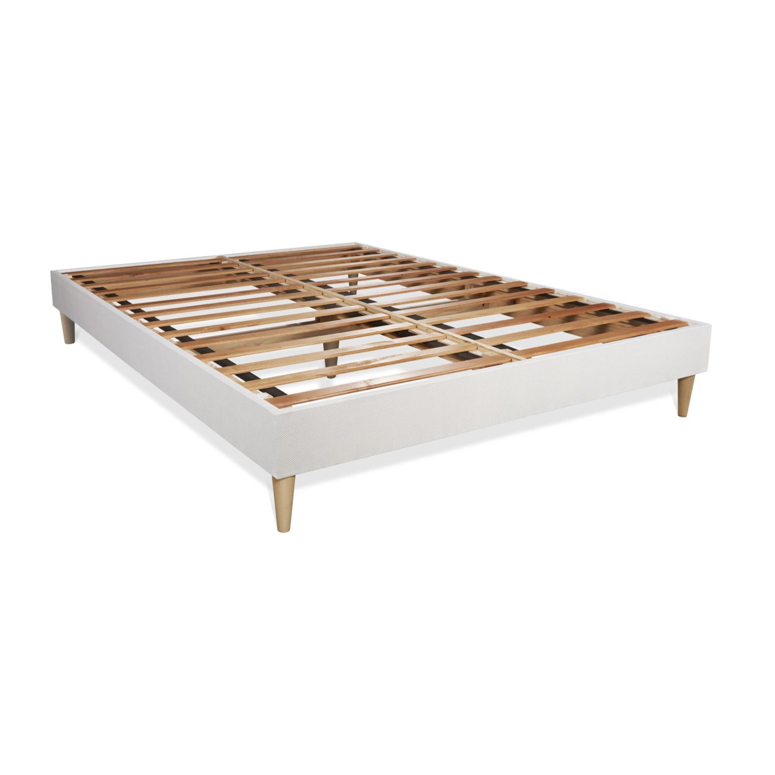Pack cama completa - Colchón Espuma - Kit de base de cama - Blanco -  con 2 almohadas y 1 edredón