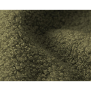Yulin - Canapé d'angle L 5 places convertible avec coffre en tissu bouclette - Vert