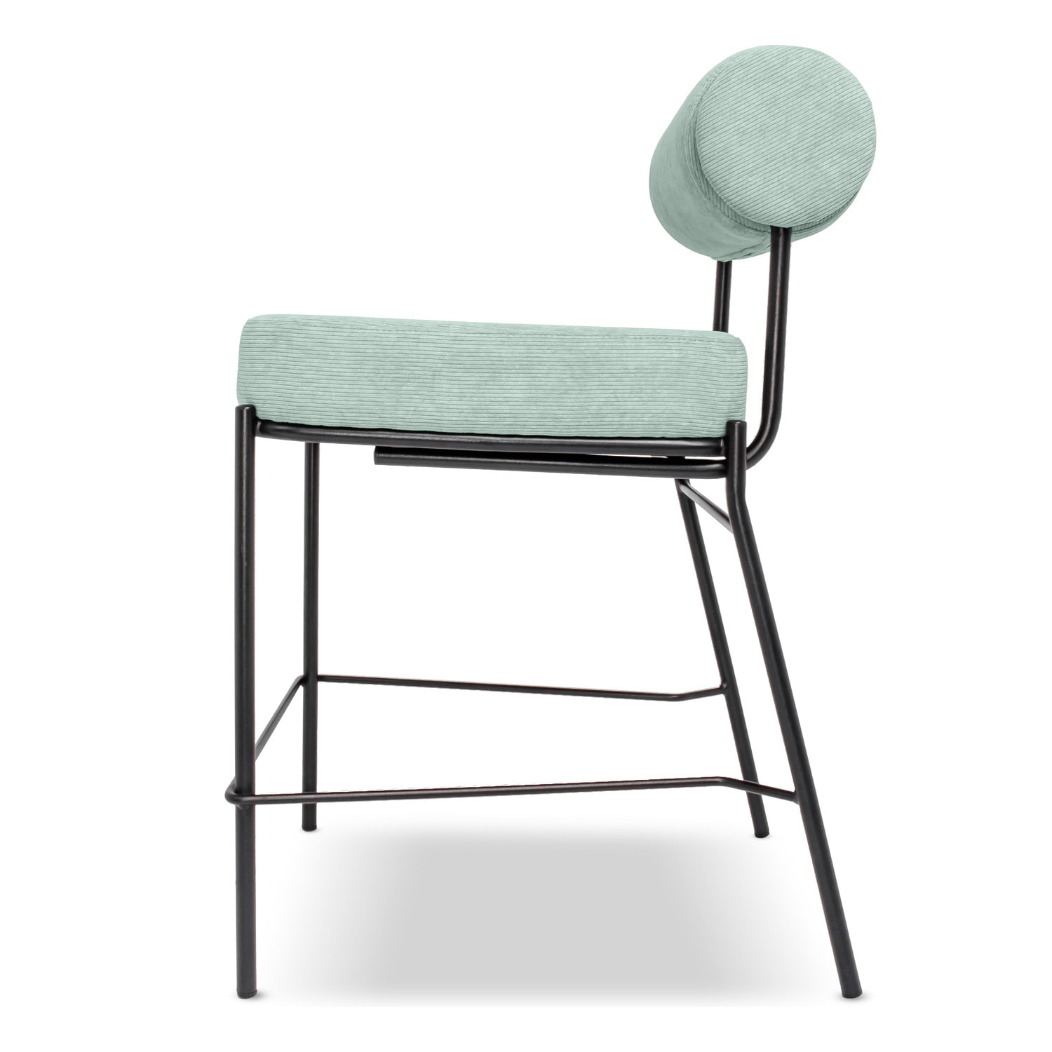 Sapporo - Set di 2 sgabelli di design in metallo e velluto a coste