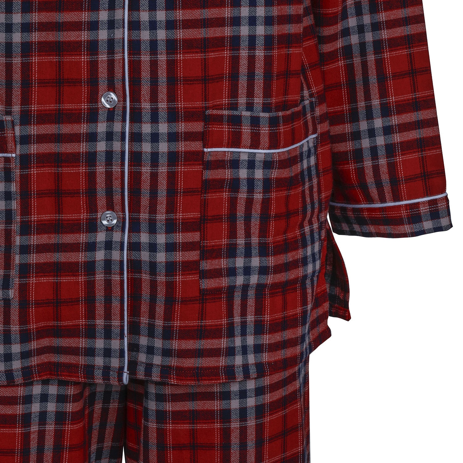 PIGIAMA DONNA donna flanella invernale quadro rosso blu e bianco
