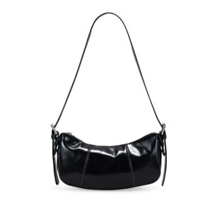 Bolso de hombro negro vintage con cremallera