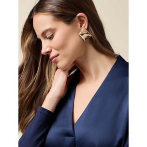 Oltre - Camiseta bimatérica de manga larga - Azul