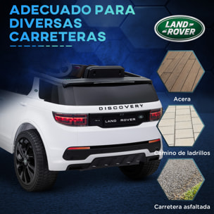 Coche Eléctrico para Niños de +3 Años con Licencia Land Rover Discovery Sport Carro Eléctrico Infantil con Batería 12V Mando a Distancia Arranque Lento Faros Bocina y Música Blanco