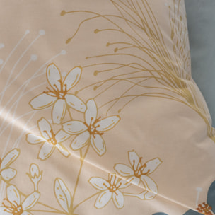 Parure housse de couette coton rose saumon
