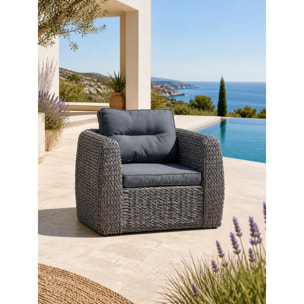 BAHAMAS - Fauteuil de jardin en résine tessée