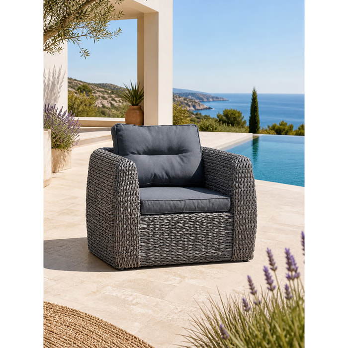 BAHAMAS - Fauteuil de jardin en résine tessée
