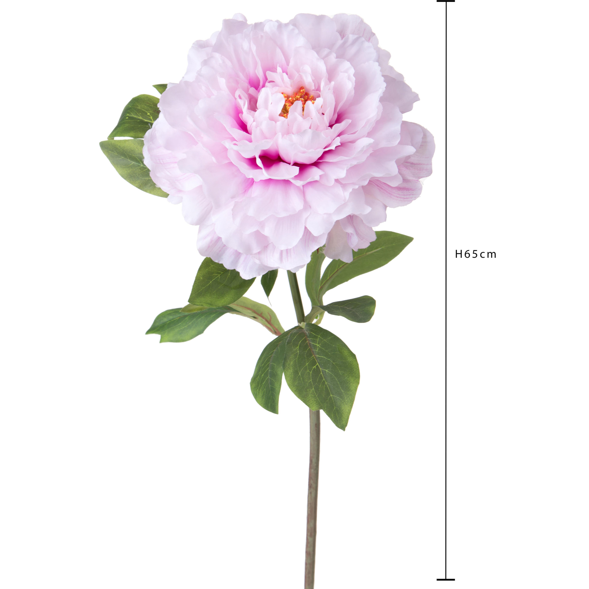 Fiore Peonia 65 Cm - Pezzi 6 - 18X65X18cm - Colore: Rosa - Bianchi Dino - Fiori Artificiali