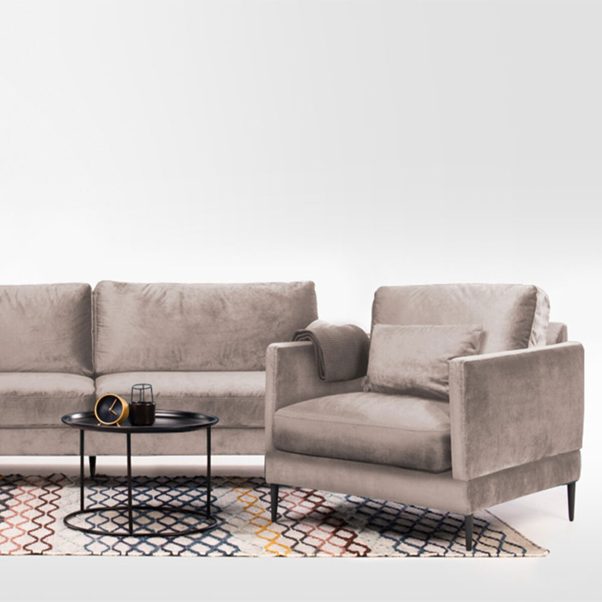 Fauteuil Velours Splendido, 1 Place, Style Contemporain