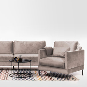 Fauteuil Velours Splendido, 1 Place, Style Contemporain