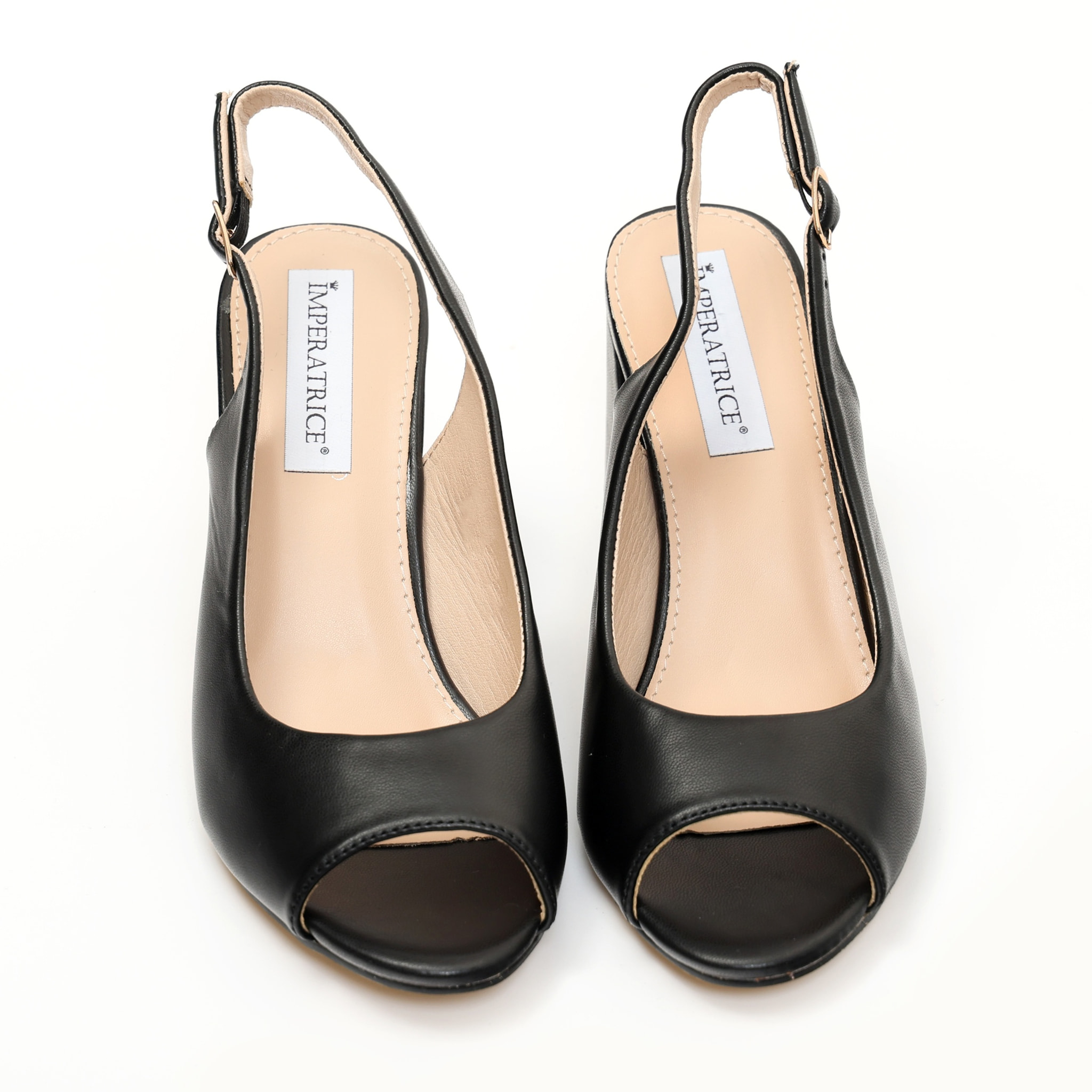 Sandali in simil pelle con tacco comodo quadrato