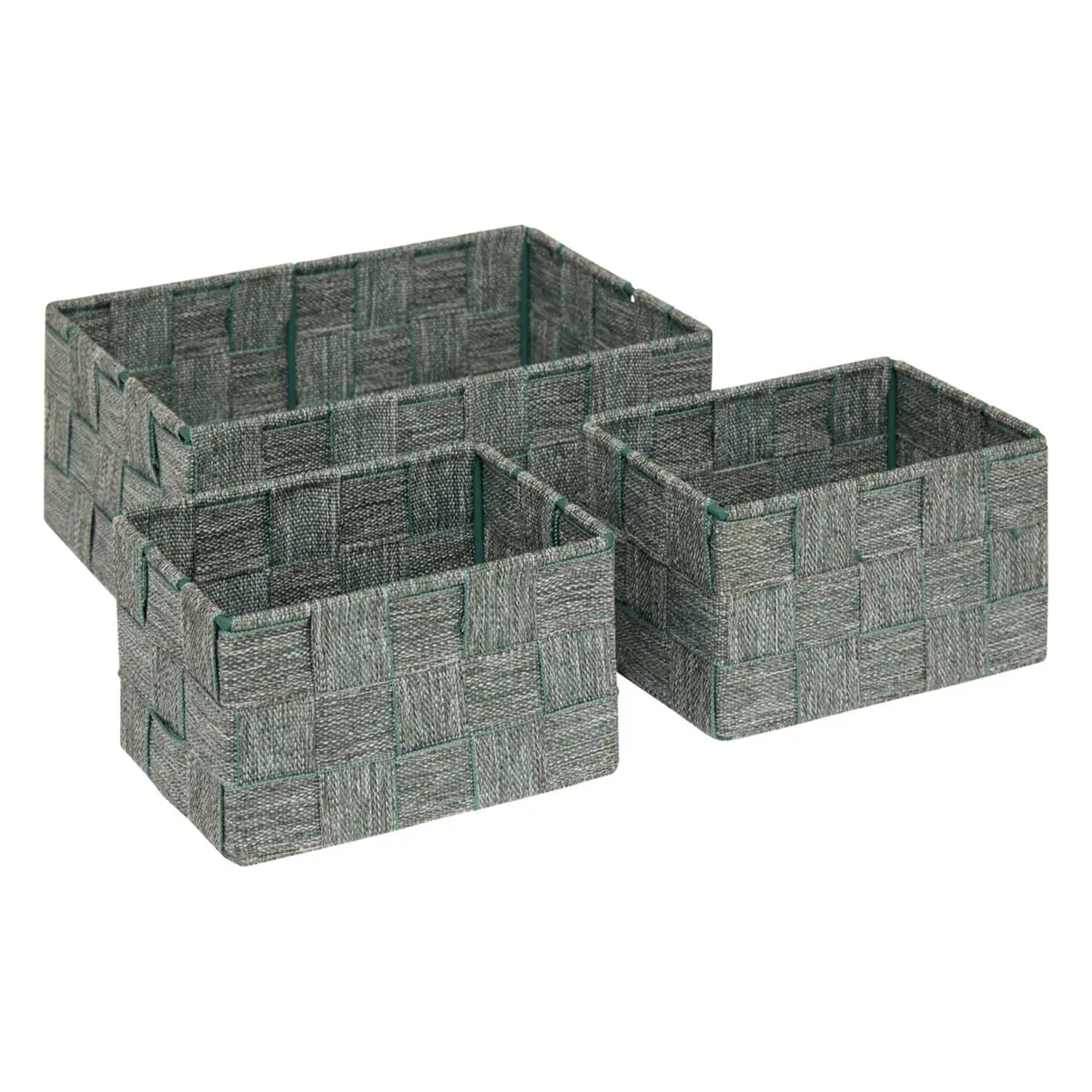 Lot de 3 paniers Lise vert