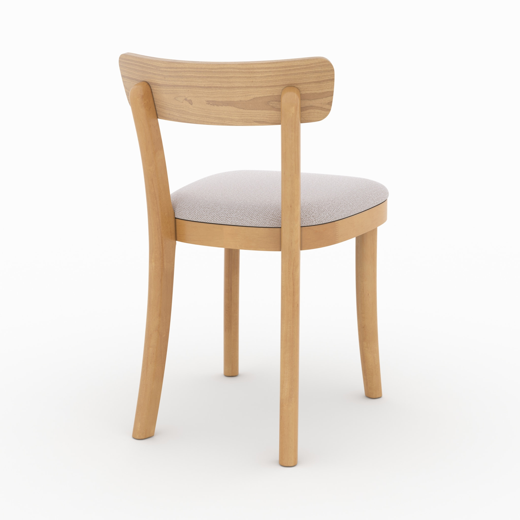 Lot de 2 chaises en bois et tissu beige - Keno