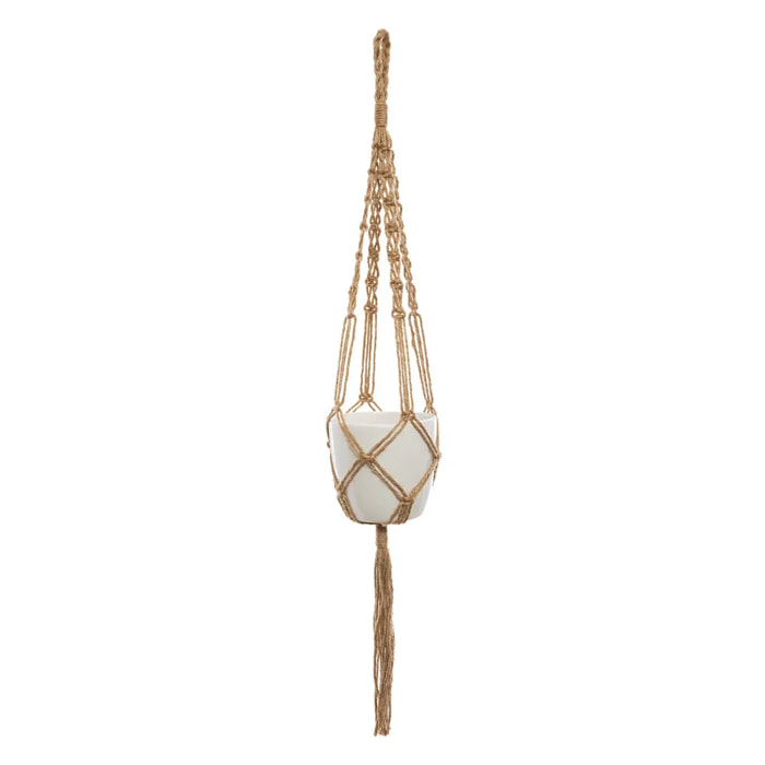 Pot suspendu "Asha" en jute blanc H11,5cm