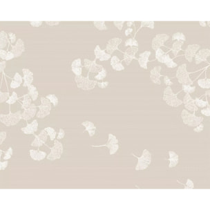 Set pur coton enduit motif jacquard Mille ginkos naturel