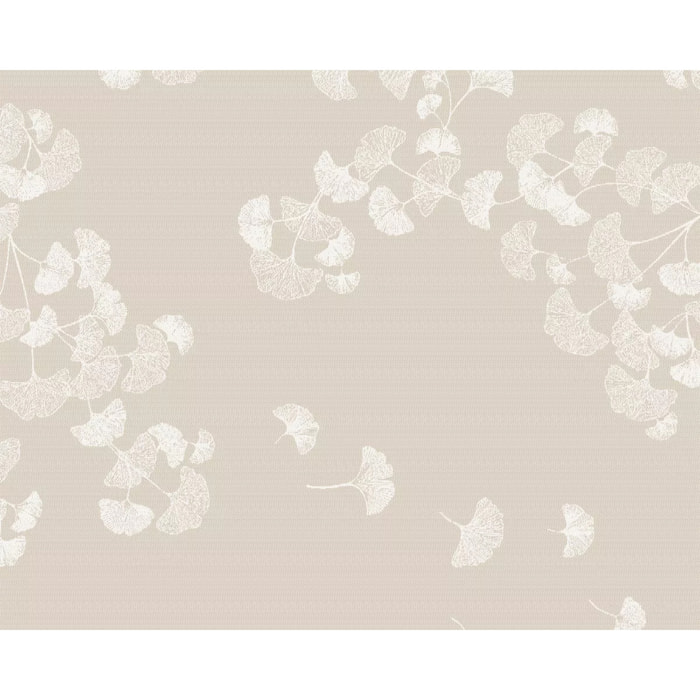 Set pur coton enduit motif jacquard Mille ginkos naturel