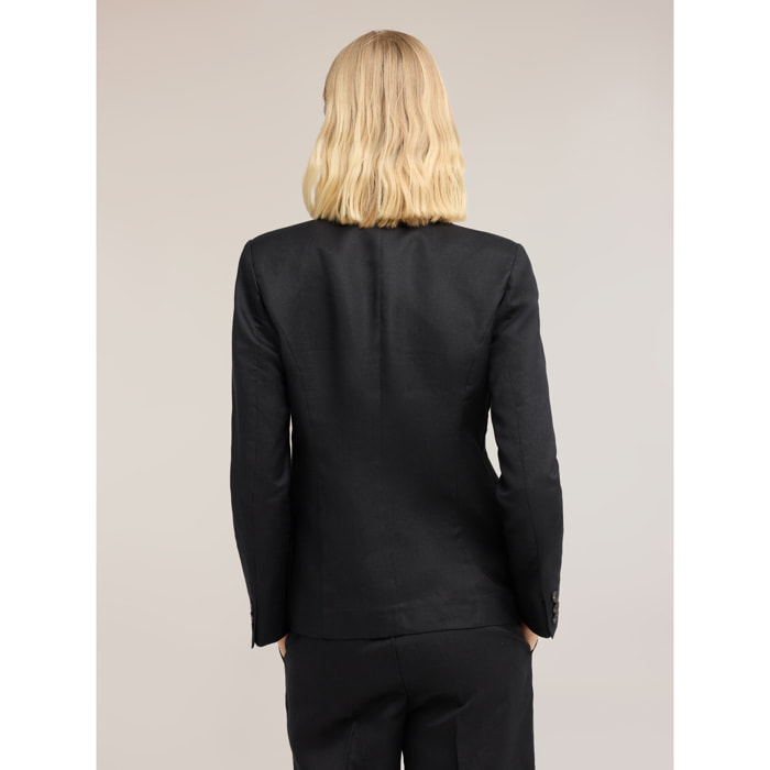 Motivi - Blazer in misto lino lyocell - Nero