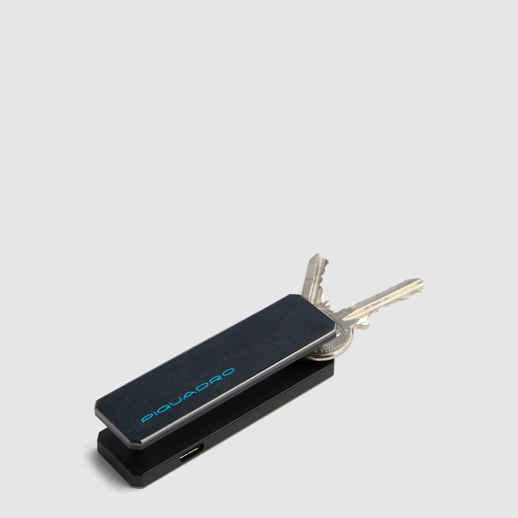 Piquadro Portachiavi personalizzabile in pelle con tracker