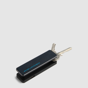 Piquadro Portachiavi personalizzabile in pelle con tracker