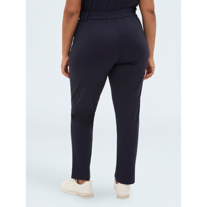 Fiorella Rubino - Pantalones Joggers en Punto Milano - Azul