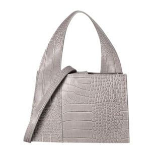 Borsa a mano da donna - Modello False - Vera pelle effetto cocco - 21.0 x 14.0 x 8.0 cm