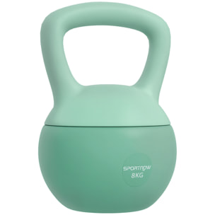 Kettlebell 8kg - haltère avec poignée antidérapante pour fitness musculation cardio, vert
