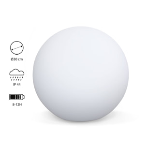 Boule LED 40cm – Sphère décorative lumineuse. Ø40cm. blanc chaud. commande à distance