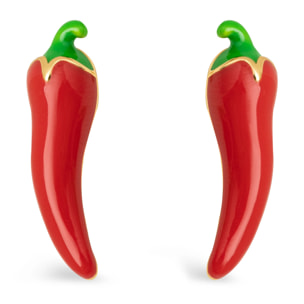 Orecchini Red Chili Pepper  Placcato Oro