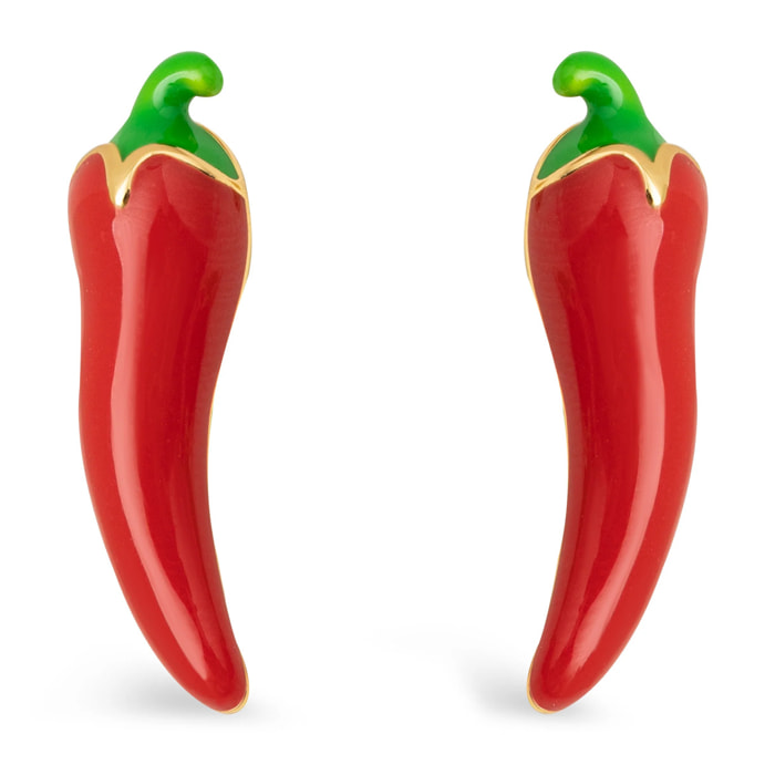 Orecchino Red Chili Pepper  Placcato Oro