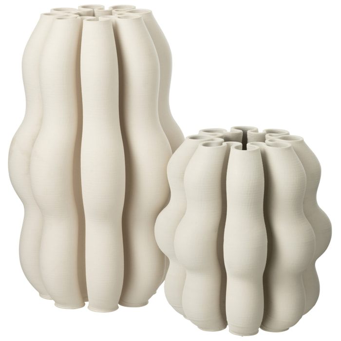 J-Line vase Naos - céramique - beige - large - 40 cm de hauteur