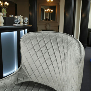 Chaise de bar velours gris (lot de 2) ARLINGTON