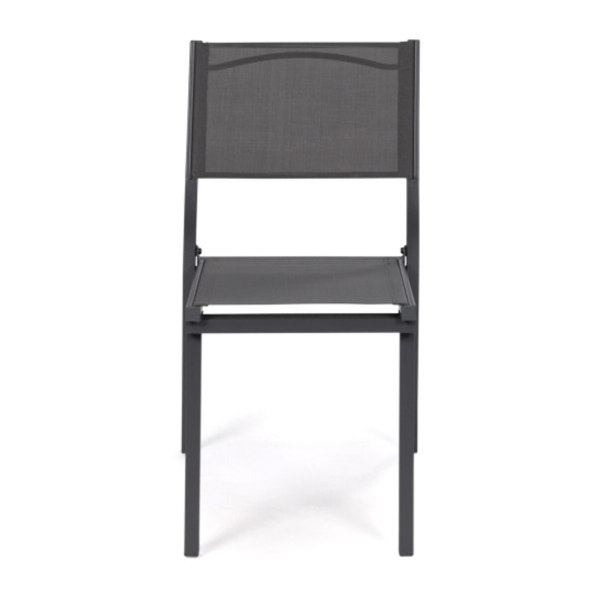 Chaises de jardin empilables en textilène grises - lot de 6