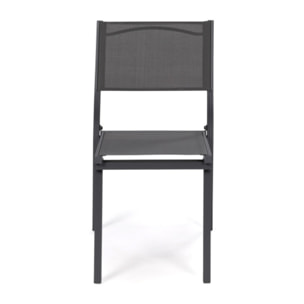 Chaises de jardin empilables en textilène grises - lot de 6