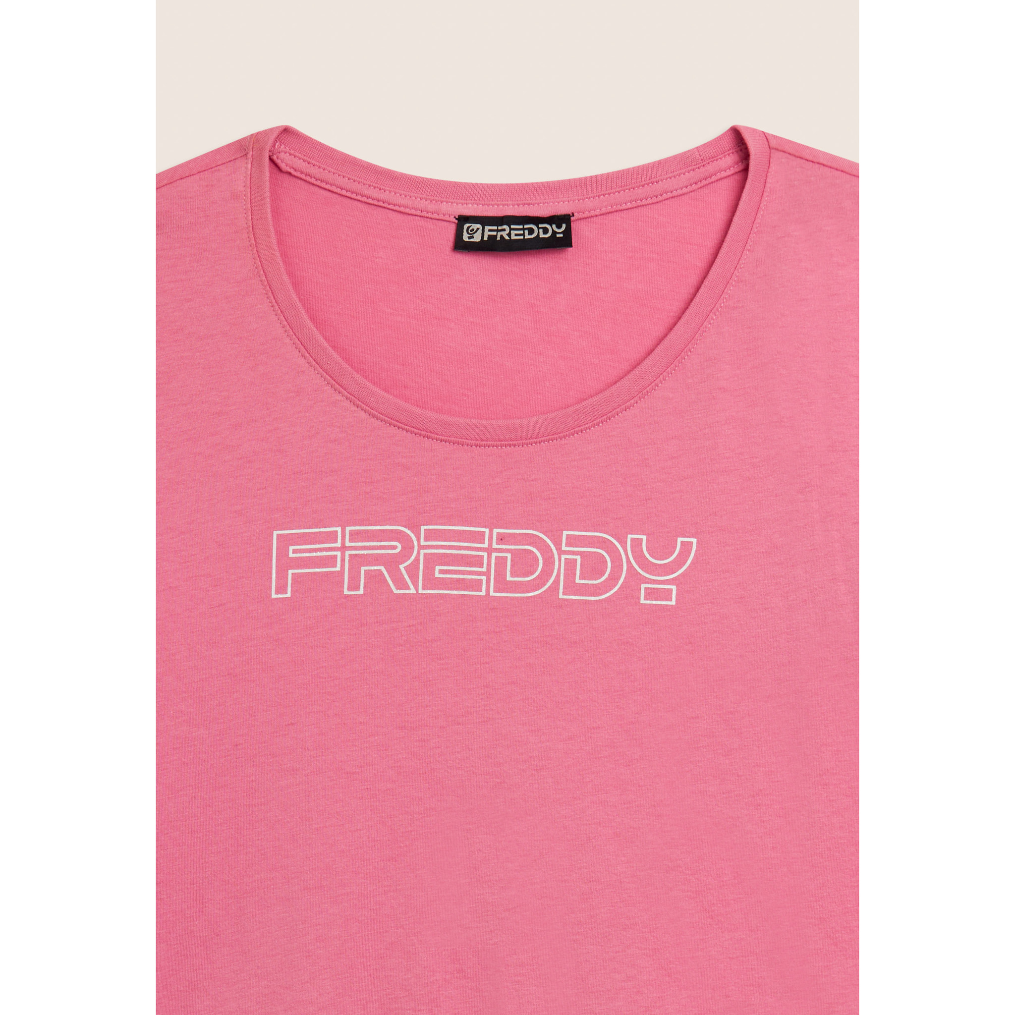 T-shirt Manica Corta con Logo FREDDY in Outline Glitter