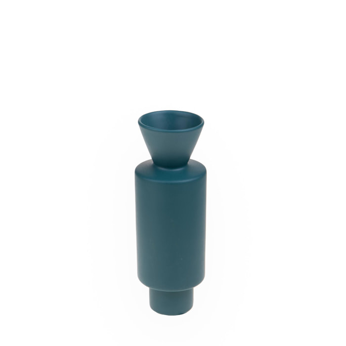 Vaso Sovrapposto H.27 Cm - Pezzi 1 - 9,5X27X9,5cm - Colore: Blu - Bianchi Dino - Decori Casa E Complementi