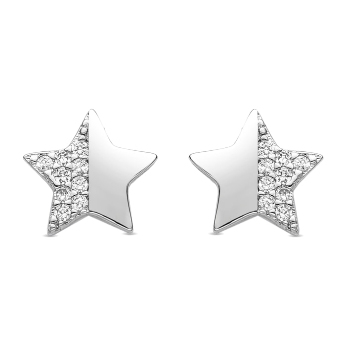 Pendientes de Circonita Brillante acabados en rodio