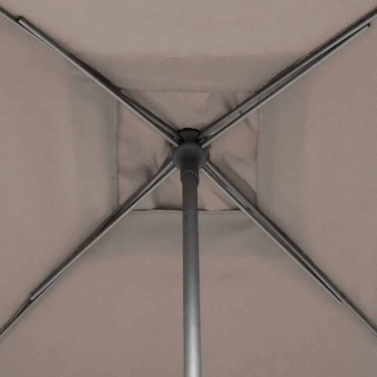 Parasol droit carré "Soya" taupe D2,5x2,5m en acier