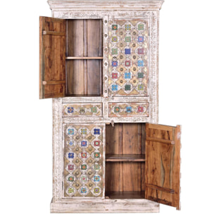 Armario - Madera de Mango, Cerámica y Bronce - 100x40x185cm