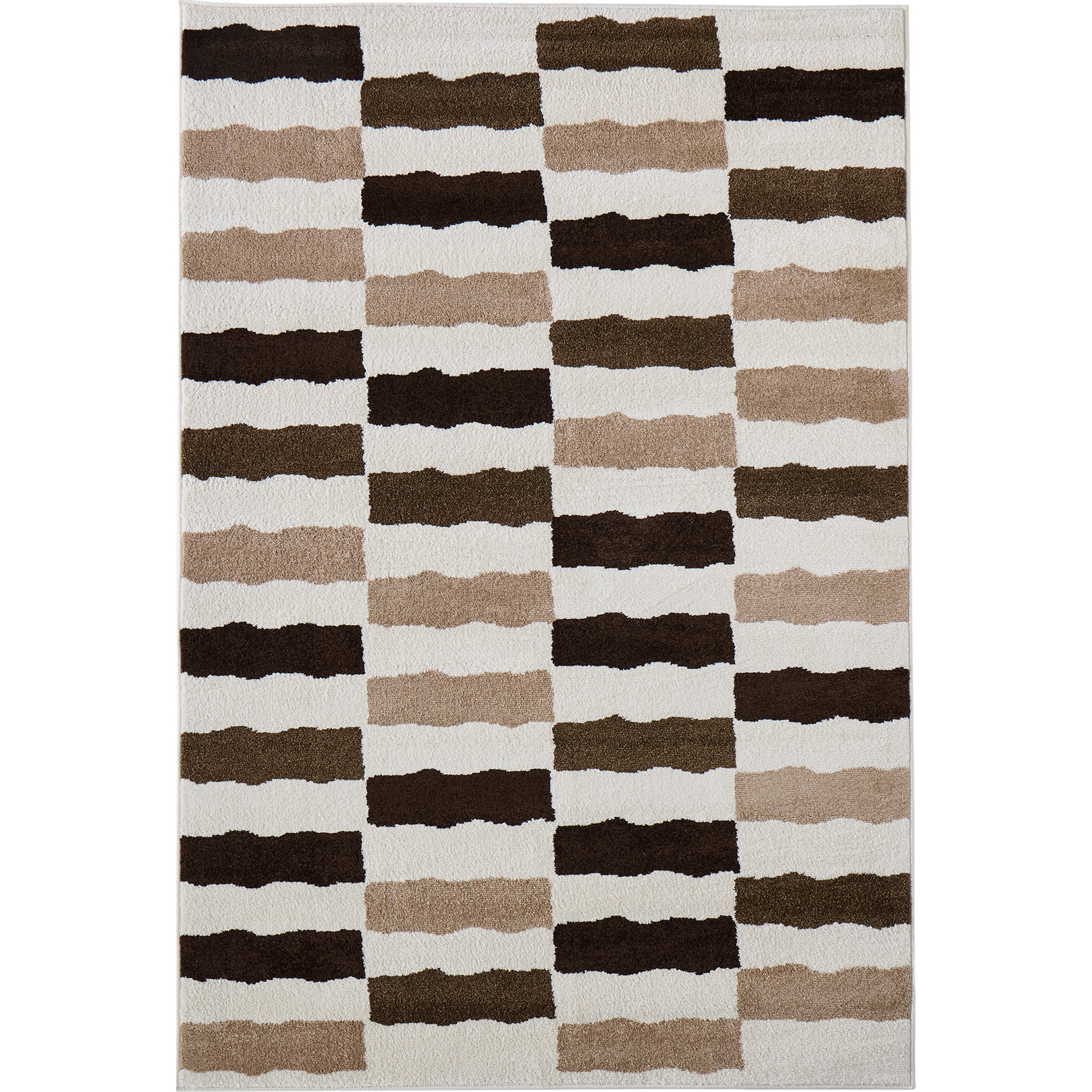 SANTAL - Tapis de salon beige à rayures