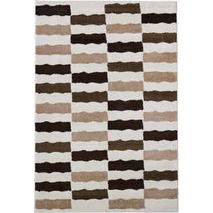 SANTAL - Tapis de salon beige à rayures